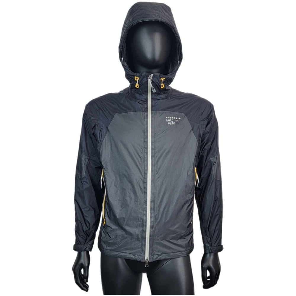 Mountain Hard Wear Dry Q Elite Nylon Hooded Jacket Black Gray Men's Small